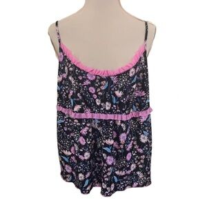 Secret Treasures Black Pink Floral Cami Size 2X (20W-22W) Sustainable Lounge